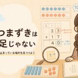 計算のつまずきは練習不足ではないことを解説するイラスト